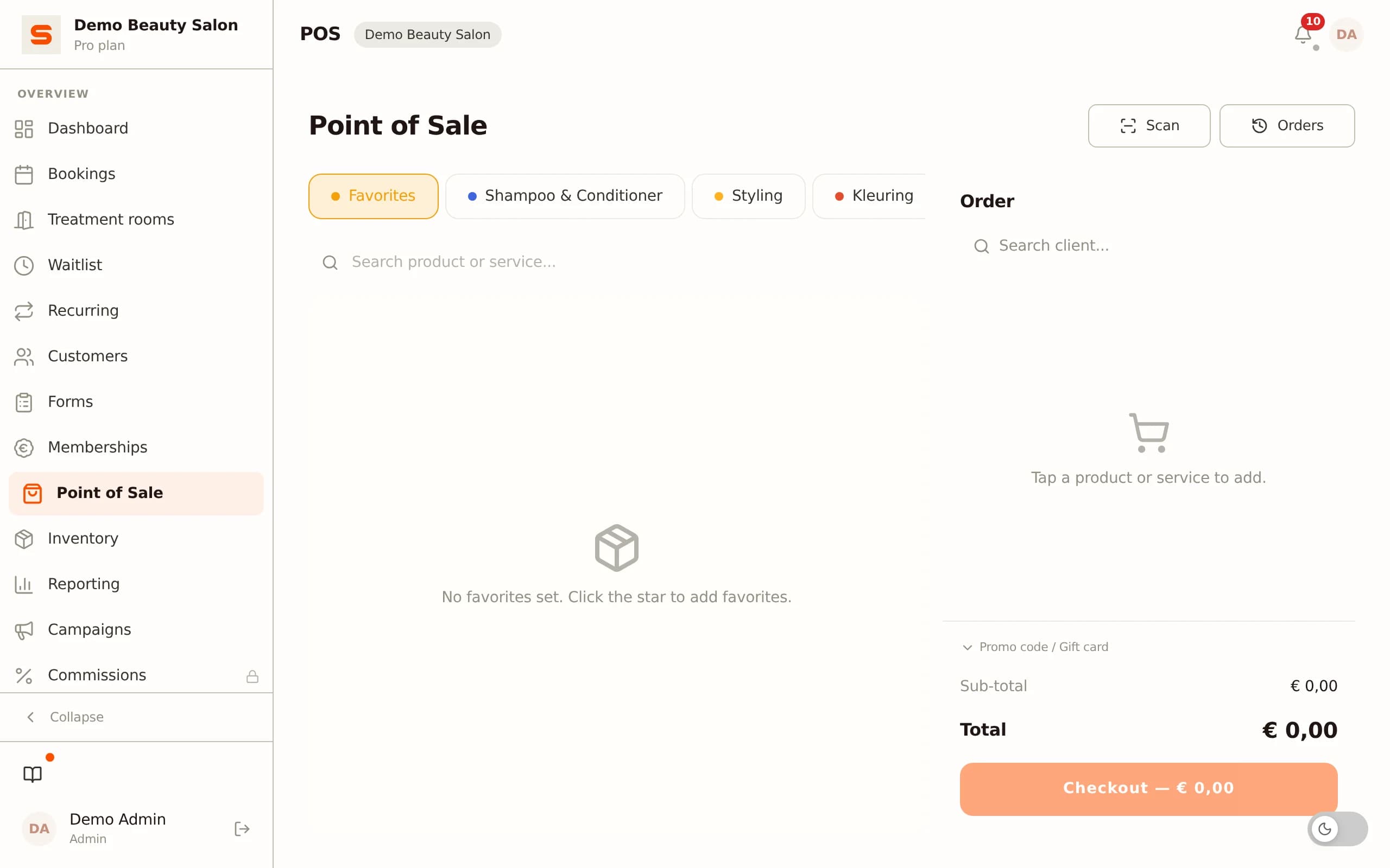 POS / point-of-sale system in Salonnare