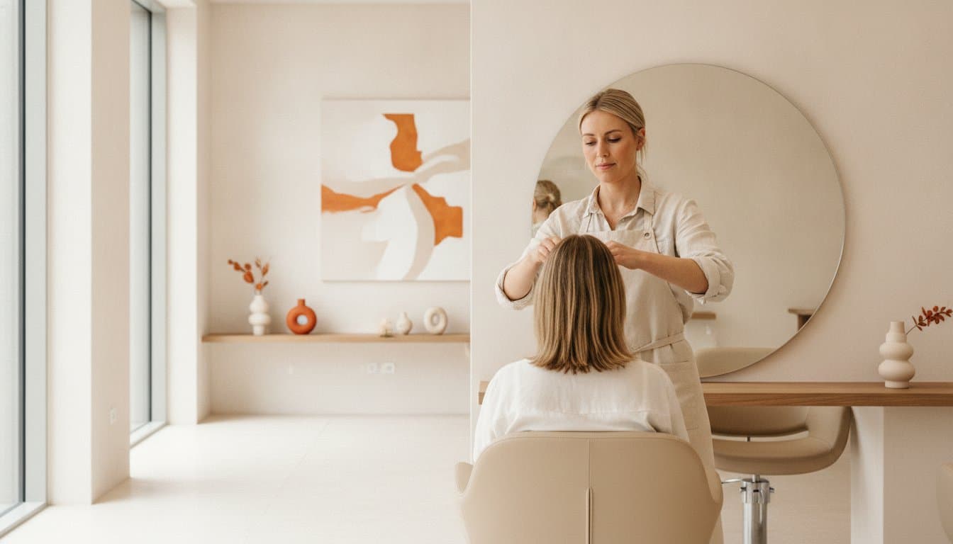 Saloninhaberin plant Termine in einem digitalen Kalender für Salons