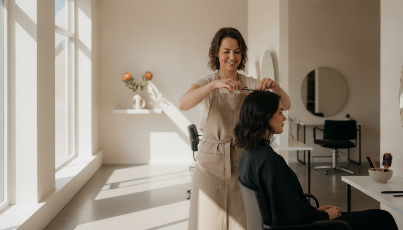 Kundin erhält eine automatische Terminerinnerung des Salons per WhatsApp
