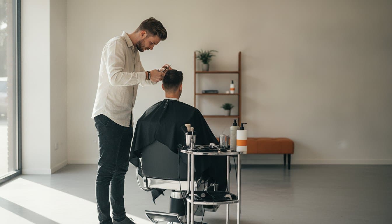 Barbier plant afspraken en inloopklanten in de agenda van zijn barbershop