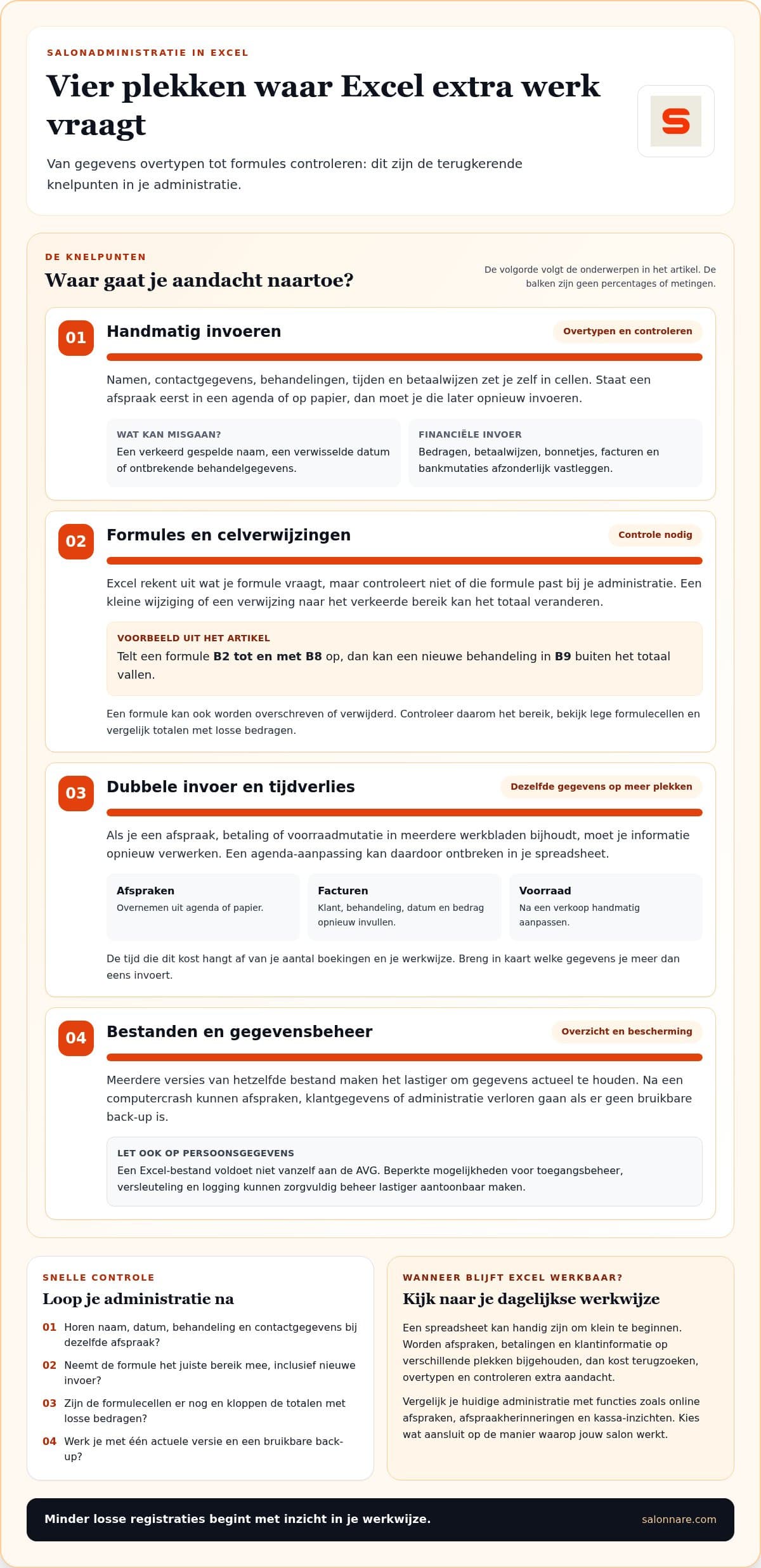 Infographic: drawbacks of Excel for salon administration