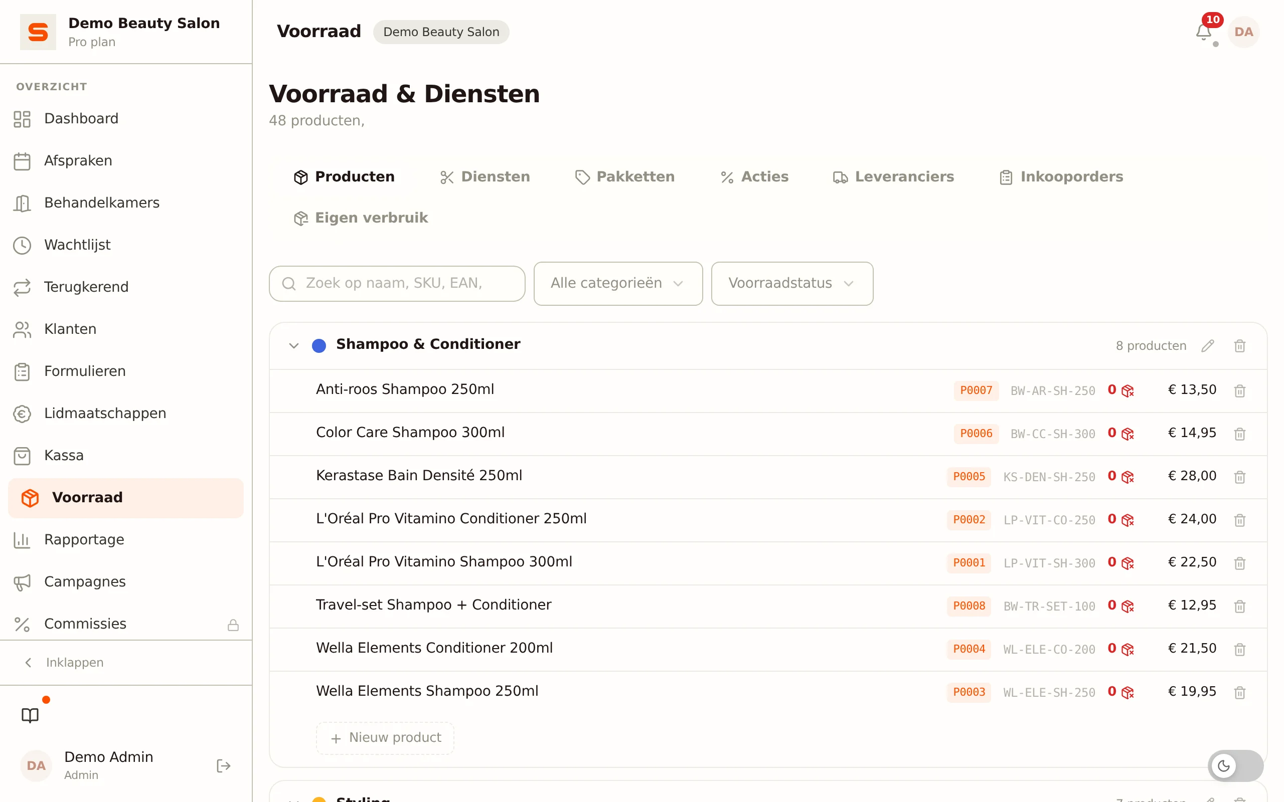 Voorraadbeheer in Salonnare