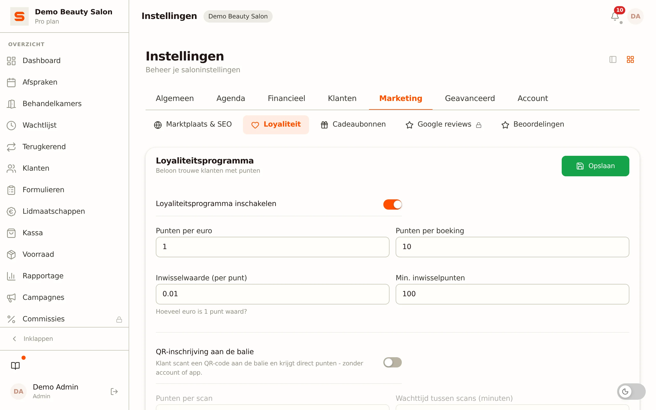 Cadeaubonnen en loyaliteit in Salonnare