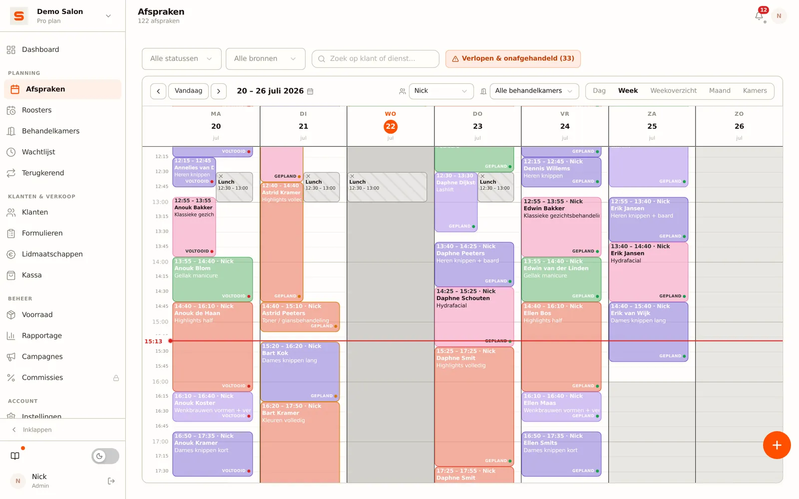 Sleep en plak afspraken in real-time
