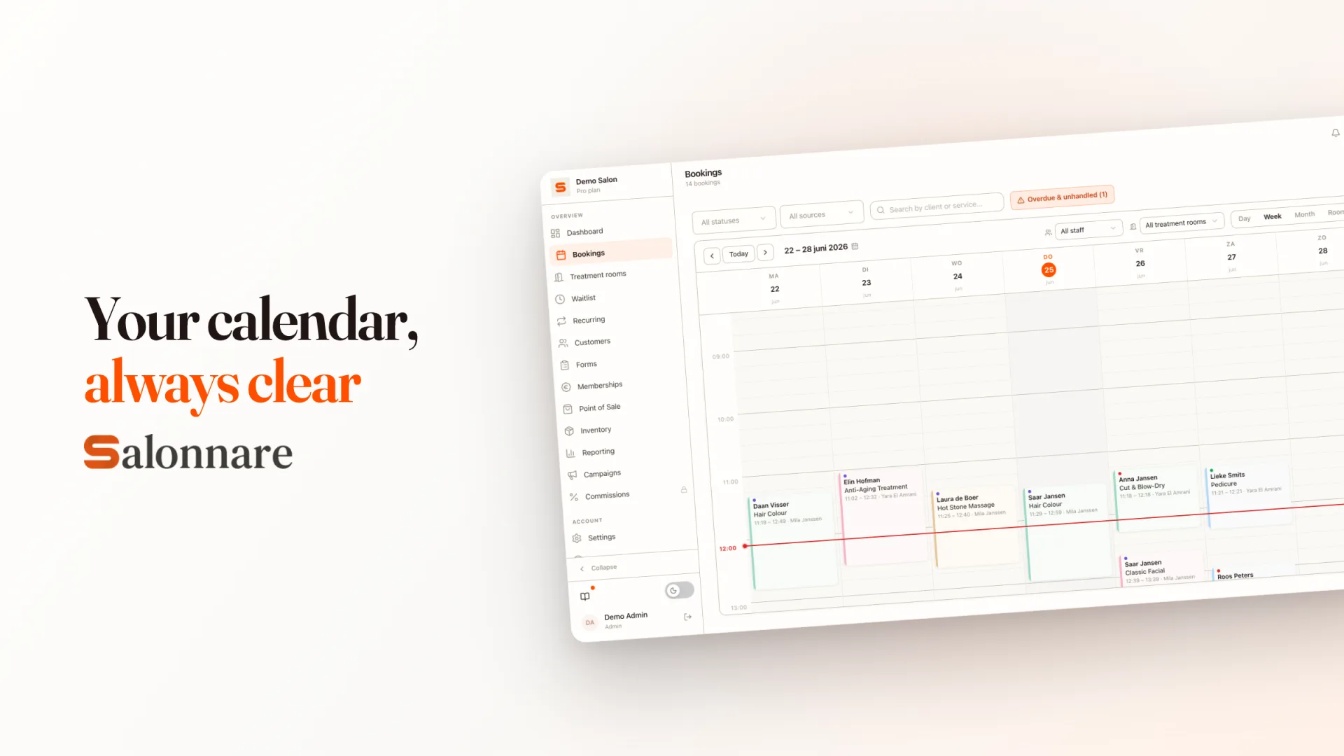 Drag bookings to reschedule