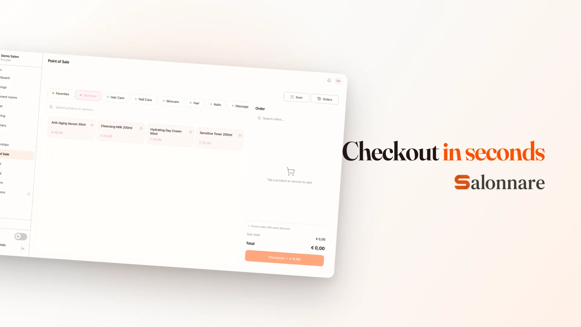 Check out instantly at the till