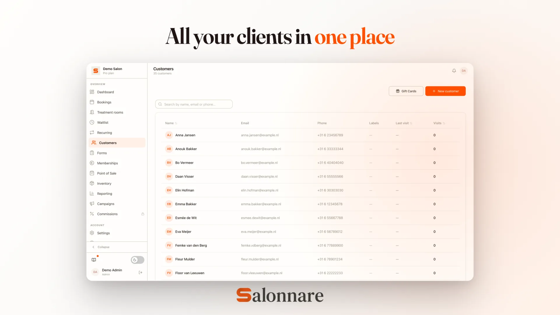 All your clients in one place