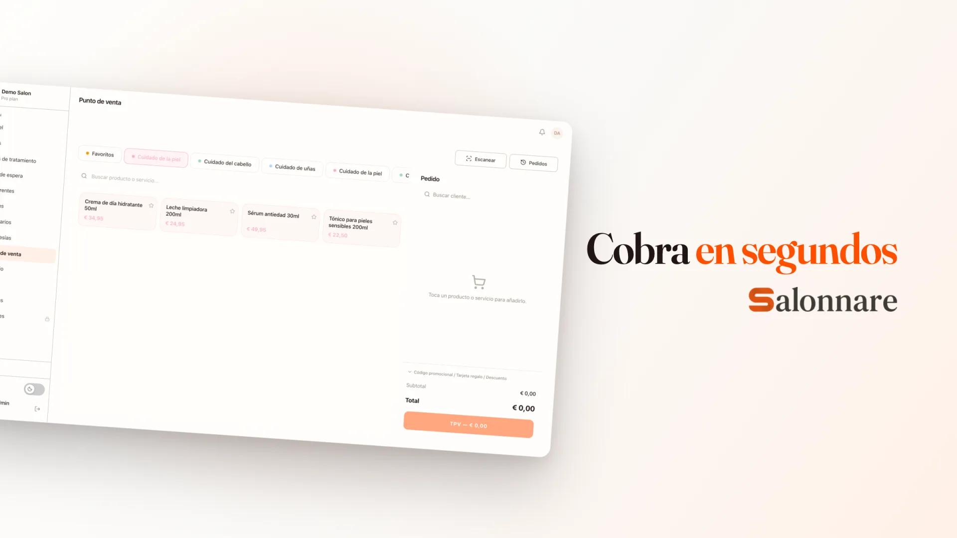 Cobra al instante en la caja