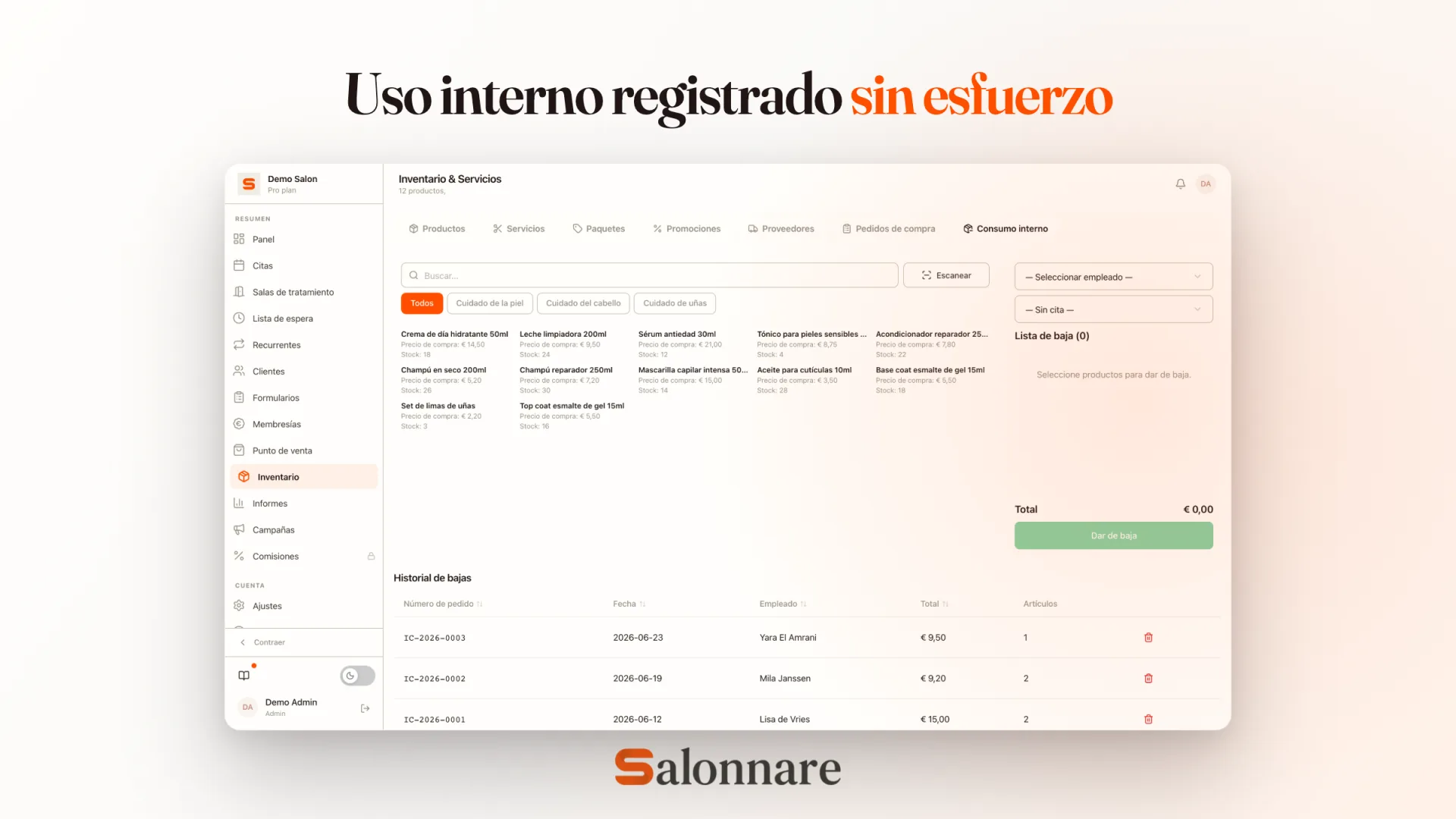 Uso interno registrado
