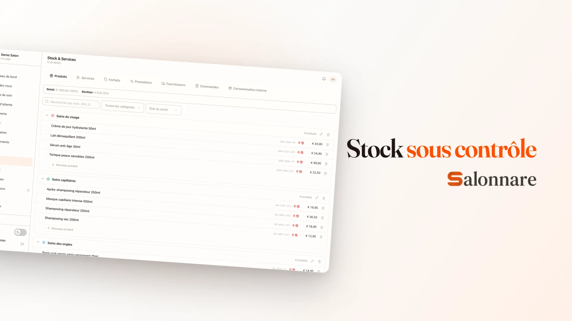 Stock suivi en temps réel