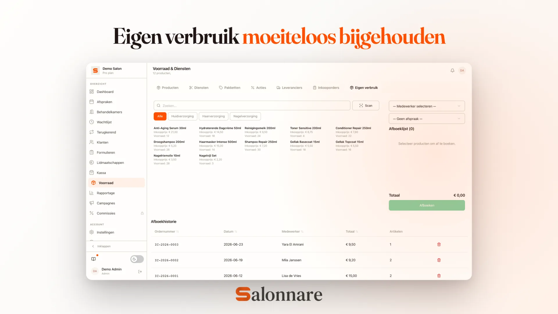 Eigen verbruik bijgehouden